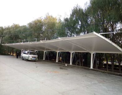 热烈祝贺浙江徳清石料厂多处膜结构车棚竣工使用，成为山里的风景之一